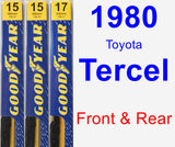 Front & Rear Wiper Blade Pack for 1980 Toyota Tercel - Premium