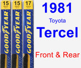 Front & Rear Wiper Blade Pack for 1981 Toyota Tercel - Premium