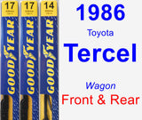 Front & Rear Wiper Blade Pack for 1986 Toyota Tercel - Premium