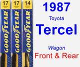 Front & Rear Wiper Blade Pack for 1987 Toyota Tercel - Premium