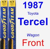 Front Wiper Blade Pack for 1987 Toyota Tercel - Premium