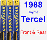 Front & Rear Wiper Blade Pack for 1988 Toyota Tercel - Premium