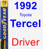 Driver Wiper Blade for 1992 Toyota Tercel - Premium