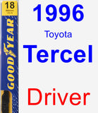 Driver Wiper Blade for 1996 Toyota Tercel - Premium