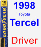 Driver Wiper Blade for 1998 Toyota Tercel - Premium