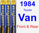 Front & Rear Wiper Blade Pack for 1984 Toyota Van - Premium