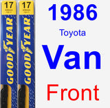 Front Wiper Blade Pack for 1986 Toyota Van - Premium