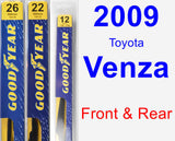 Front & Rear Wiper Blade Pack for 2009 Toyota Venza - Premium