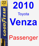 Passenger Wiper Blade for 2010 Toyota Venza - Premium