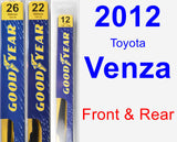 Front & Rear Wiper Blade Pack for 2012 Toyota Venza - Premium