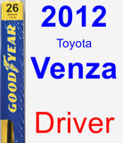 Driver Wiper Blade for 2012 Toyota Venza - Premium