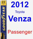 Passenger Wiper Blade for 2012 Toyota Venza - Premium