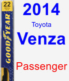 Passenger Wiper Blade for 2014 Toyota Venza - Premium