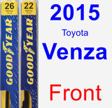 Front Wiper Blade Pack for 2015 Toyota Venza - Premium