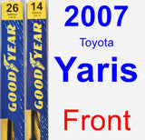 Front Wiper Blade Pack for 2007 Toyota Yaris - Premium