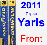 Front Wiper Blade Pack for 2011 Toyota Yaris - Premium