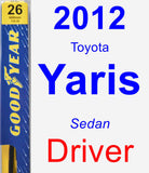 Driver Wiper Blade for 2012 Toyota Yaris - Premium