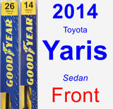 Front Wiper Blade Pack for 2014 Toyota Yaris - Premium