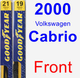 Front Wiper Blade Pack for 2000 Volkswagen Cabrio - Premium