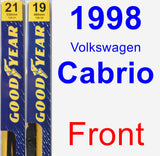 Front Wiper Blade Pack for 1998 Volkswagen Cabrio - Premium