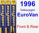 Front & Rear Wiper Blade Pack for 1996 Volkswagen EuroVan - Premium