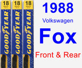 Front & Rear Wiper Blade Pack for 1988 Volkswagen Fox - Premium