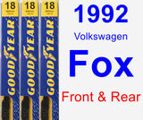 Front & Rear Wiper Blade Pack for 1992 Volkswagen Fox - Premium