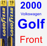 Front Wiper Blade Pack for 2000 Volkswagen Golf - Premium