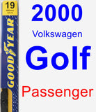 Passenger Wiper Blade for 2000 Volkswagen Golf - Premium