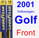 Front Wiper Blade Pack for 2001 Volkswagen Golf - Premium