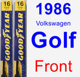 Front Wiper Blade Pack for 1986 Volkswagen Golf - Premium