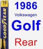 Rear Wiper Blade for 1986 Volkswagen Golf - Premium