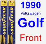 Front Wiper Blade Pack for 1990 Volkswagen Golf - Premium
