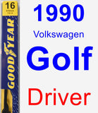 Driver Wiper Blade for 1990 Volkswagen Golf - Premium