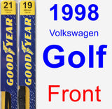 Front Wiper Blade Pack for 1998 Volkswagen Golf - Premium