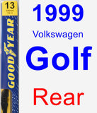 Rear Wiper Blade for 1999 Volkswagen Golf - Premium