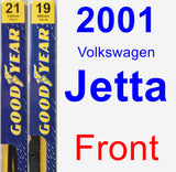 Front Wiper Blade Pack for 2001 Volkswagen Jetta - Premium