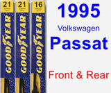 Front & Rear Wiper Blade Pack for 1995 Volkswagen Passat - Premium