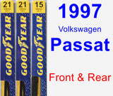 Front & Rear Wiper Blade Pack for 1997 Volkswagen Passat - Premium