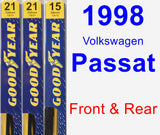 Front & Rear Wiper Blade Pack for 1998 Volkswagen Passat - Premium