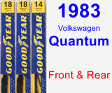 Front & Rear Wiper Blade Pack for 1983 Volkswagen Quantum - Premium