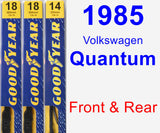 Front & Rear Wiper Blade Pack for 1985 Volkswagen Quantum - Premium