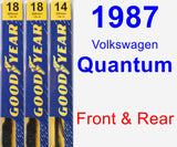 Front & Rear Wiper Blade Pack for 1987 Volkswagen Quantum - Premium