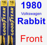 Front Wiper Blade Pack for 1980 Volkswagen Rabbit - Premium