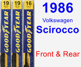 Front & Rear Wiper Blade Pack for 1986 Volkswagen Scirocco - Premium