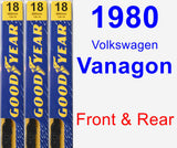 Front & Rear Wiper Blade Pack for 1980 Volkswagen Vanagon - Premium