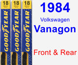 Front & Rear Wiper Blade Pack for 1984 Volkswagen Vanagon - Premium