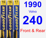 Front & Rear Wiper Blade Pack for 1990 Volvo 240 - Premium