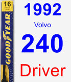 Driver Wiper Blade for 1992 Volvo 240 - Premium