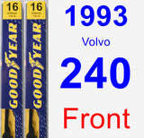 Front Wiper Blade Pack for 1993 Volvo 240 - Premium